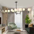 Modern black white gold orbit chandelier pendant for living room
