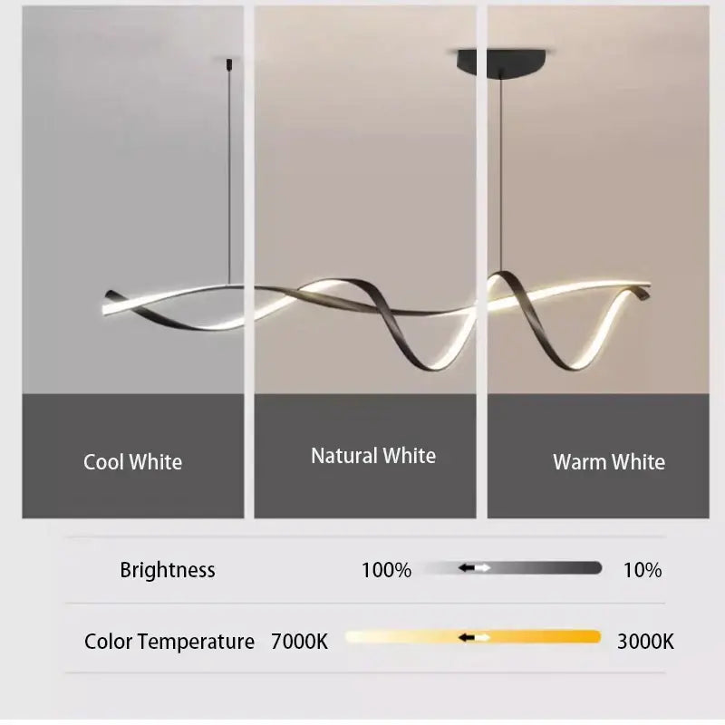 Modern black & white led chandelier – dining room pendant light