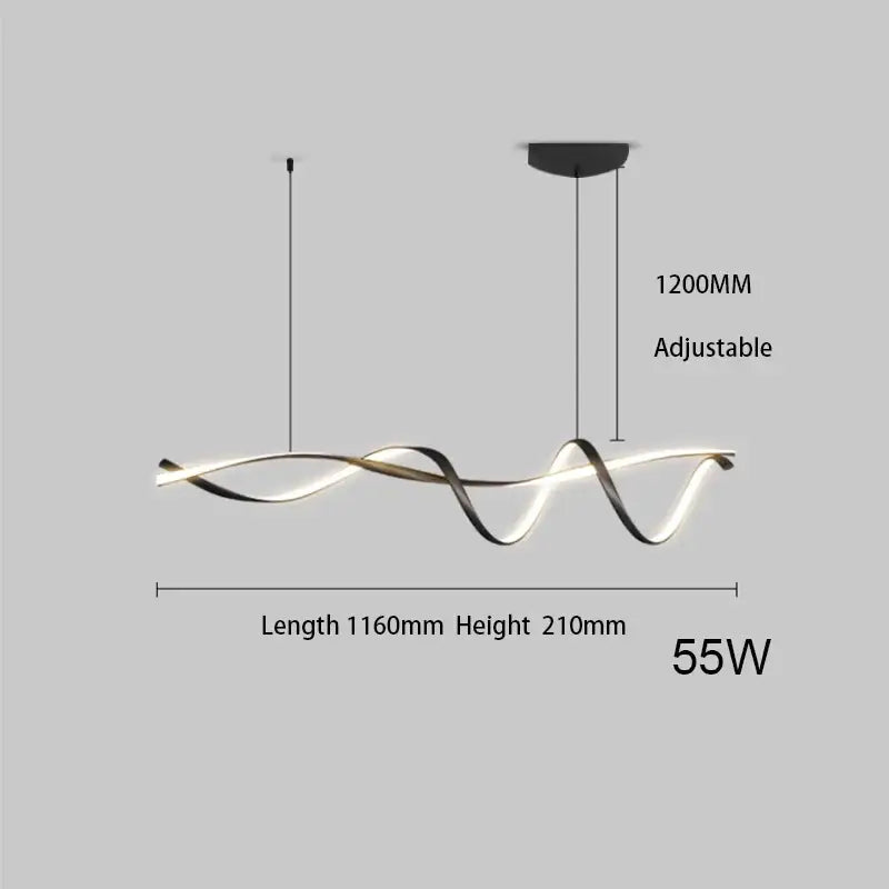 Modern black & white led chandelier – dining room pendant light