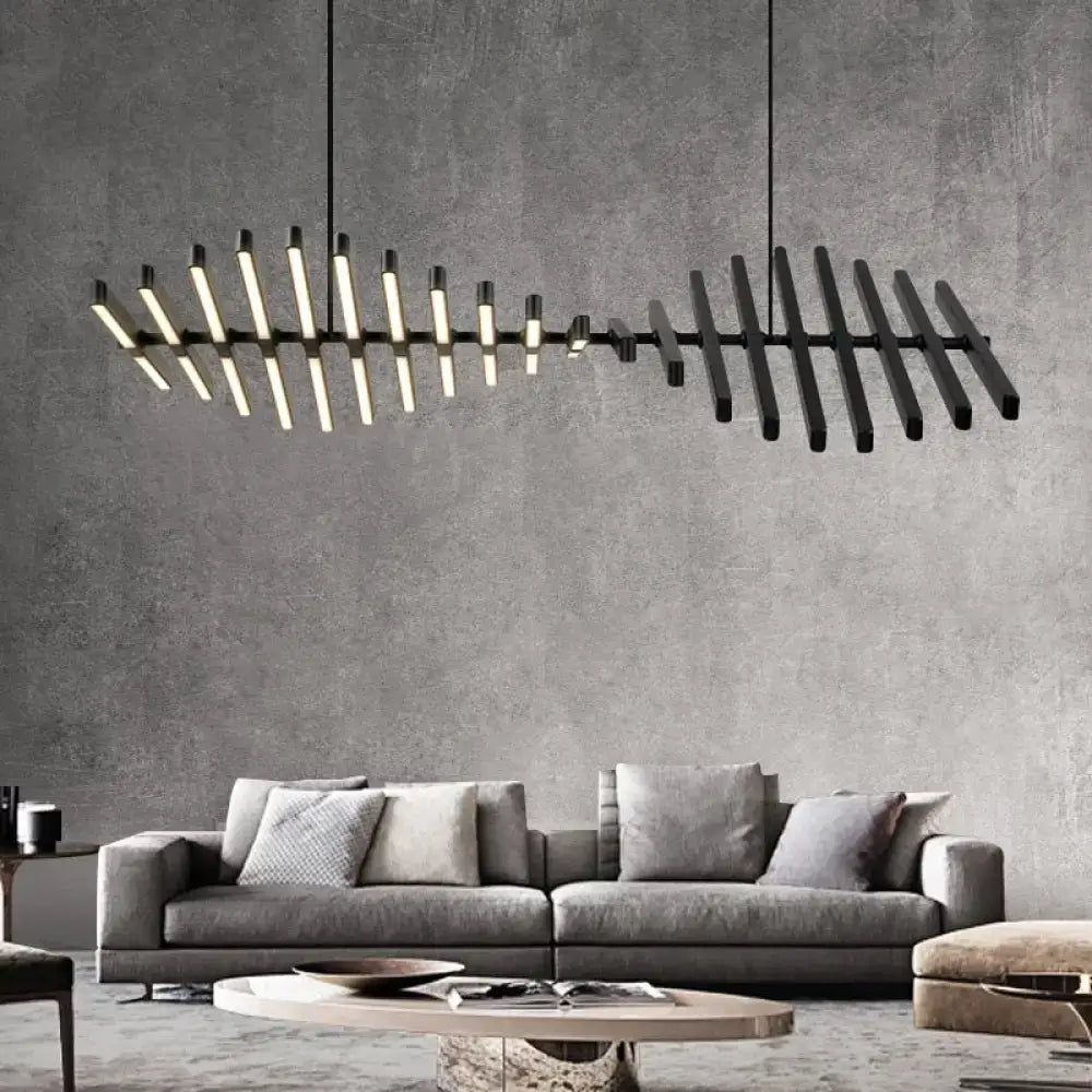 Modern black & white led chandelier – living room pendant light