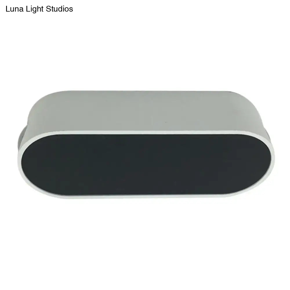 Modern black & white led flush wall sconce metal shade bedroom lamp