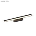 Modern black and white led vanity lamp light fixture with a sleek rectangular design for bathroom use