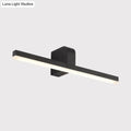 Modern black white led vanity light with sleek rectangular design and warm white light for modern led bathroom use