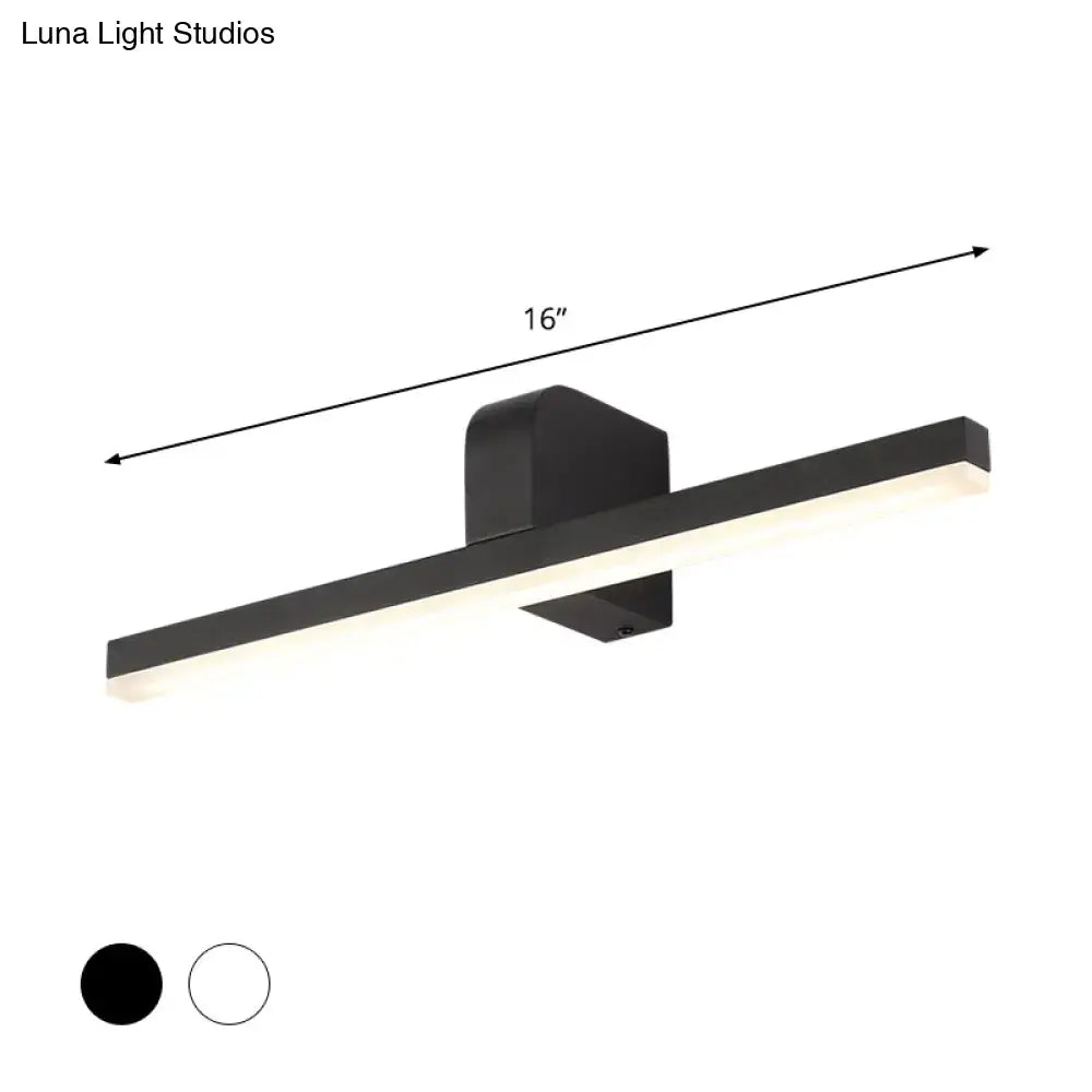 Modern black & white led vanity light – bathroom wall sconce