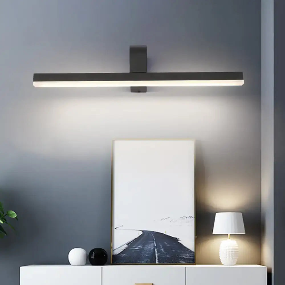 Modern black & white led vanity light – bathroom wall sconce