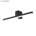 Modern black led vanity light wall sconce with sleek rectangular design warm color temperature and maximum bulb wattage