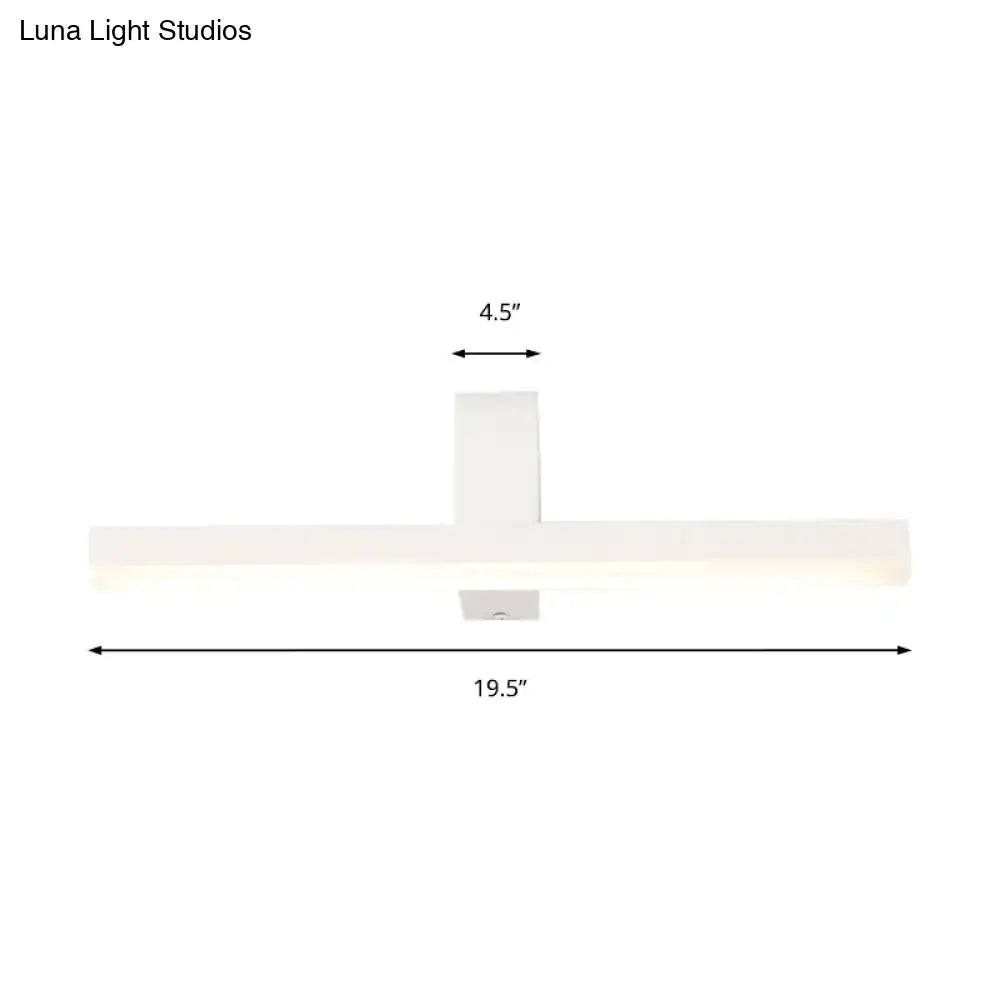 Modern black and white led vanity light wall sconce with sleek design and warm color temperature for bathroom use