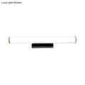Modern black and white led vanity mirror light bathroom sconce with frosted glass diffuser and cylindrical design