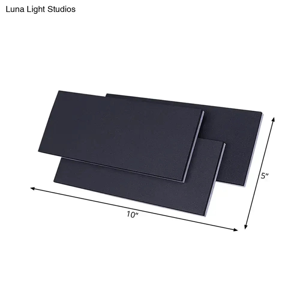 Modern black & white led wall lamp bedroom fixture height 5in