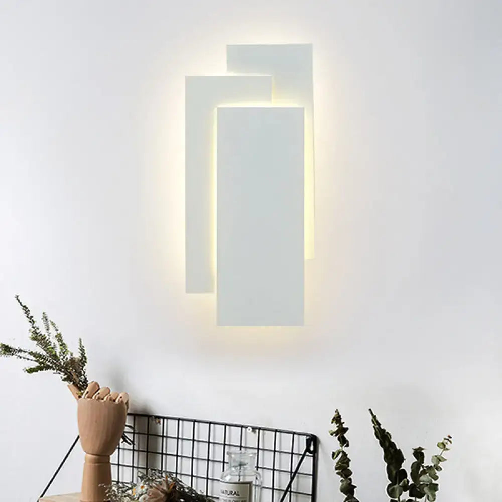 Modern black & white led wall lamp bedroom fixture height 5in