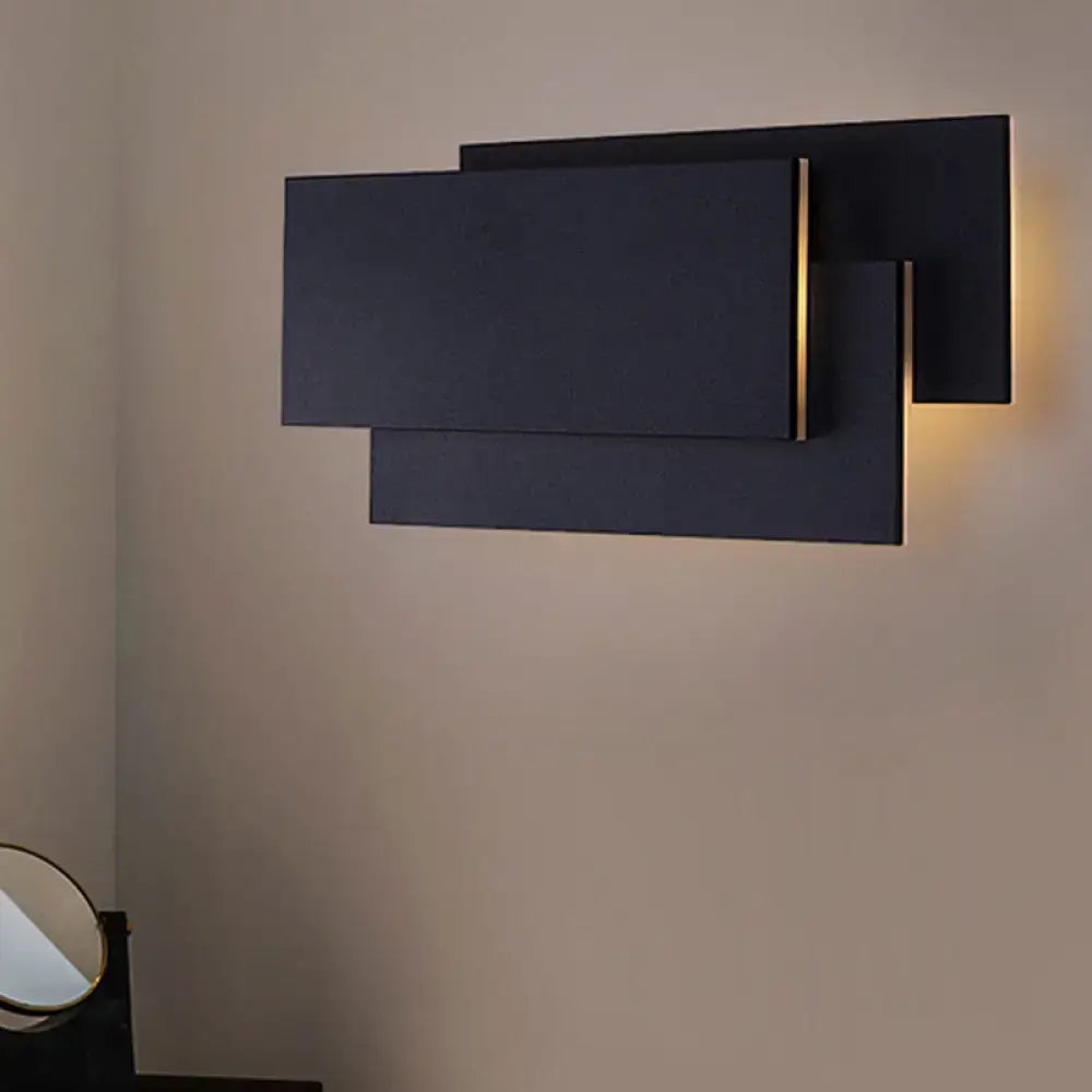 Modern black & white led wall lamp bedroom fixture height 5in