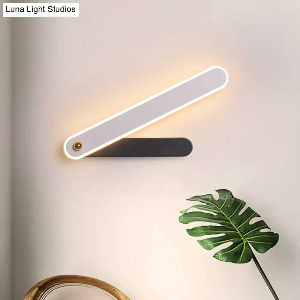 Modern black & white led wall mount fixture bedroom sconce