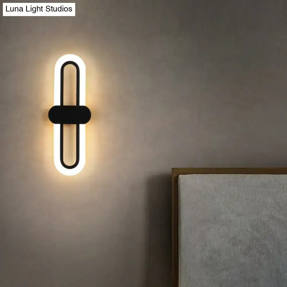 Modern black & white led wall sconce – living room 110v-120v light type