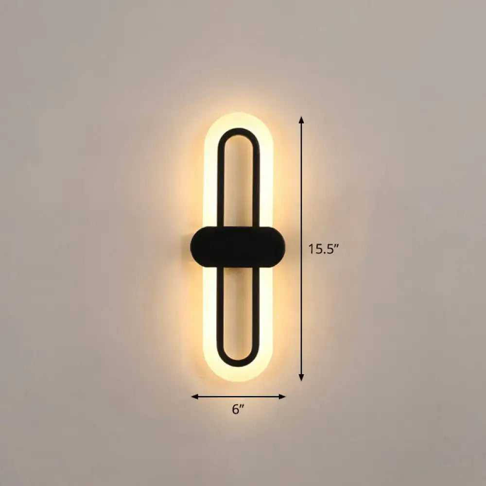 Modern black & white led wall sconce – living room 110v-120v light type