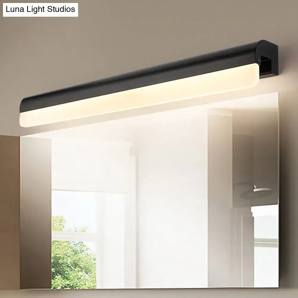 Modern black & white linear led wall light bathroom sconce