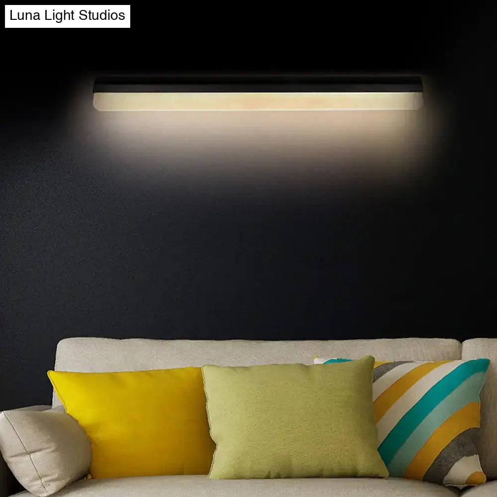 Modern black & white linear led wall light bathroom sconce