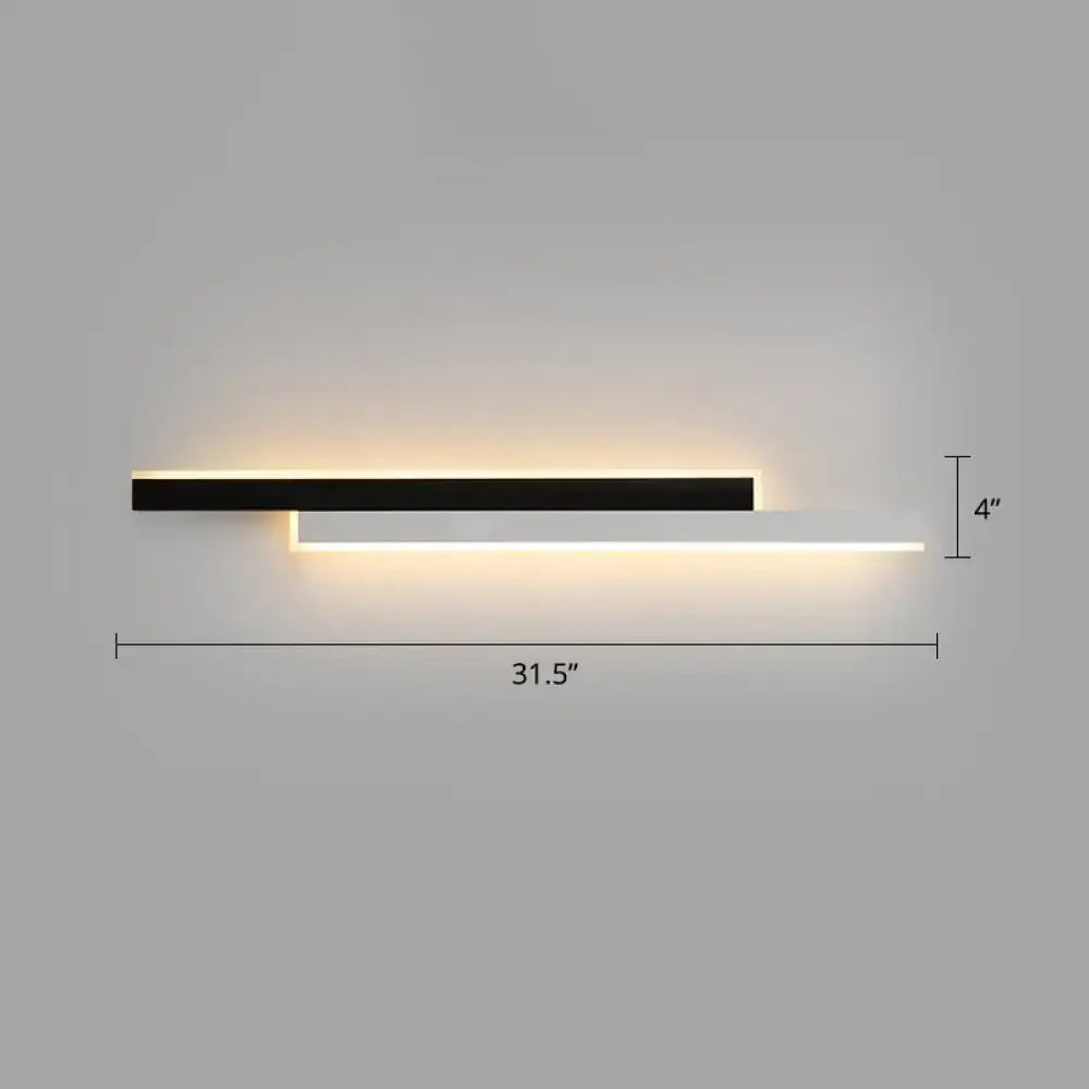 Modern black & white linear led wall light for corridor