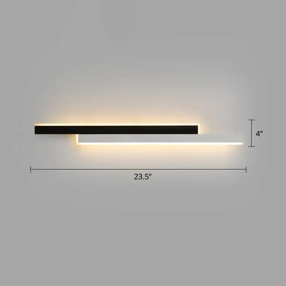 Modern black & white linear led wall light for corridor