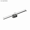 Modern black and white linear light fixture bathroom wall sconce with sleek black led rectangular 27.5-inch design