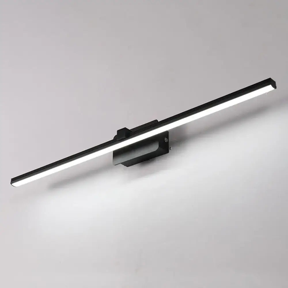 Modern black & white linear light fixture bathroom wall sconce