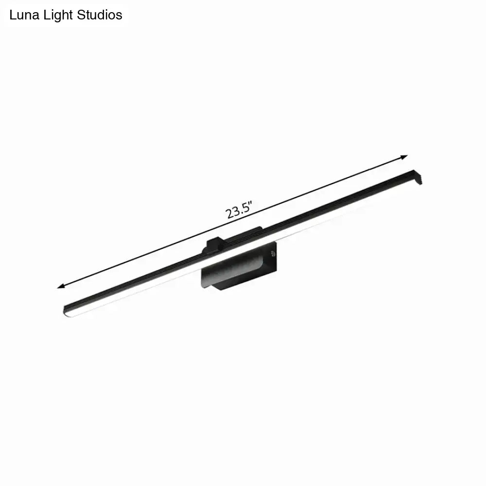 Modern black & white linear light fixture bathroom wall sconce