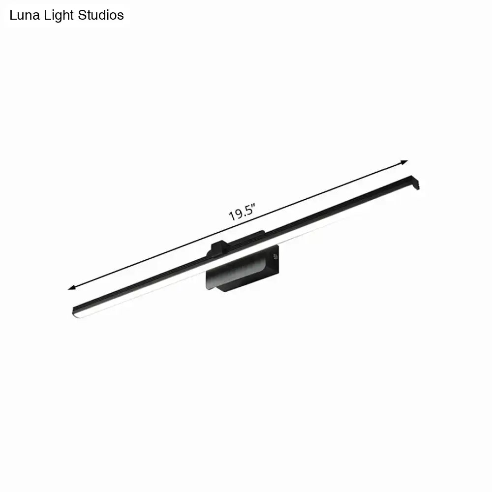 Modern black & white linear light fixture bathroom wall sconce