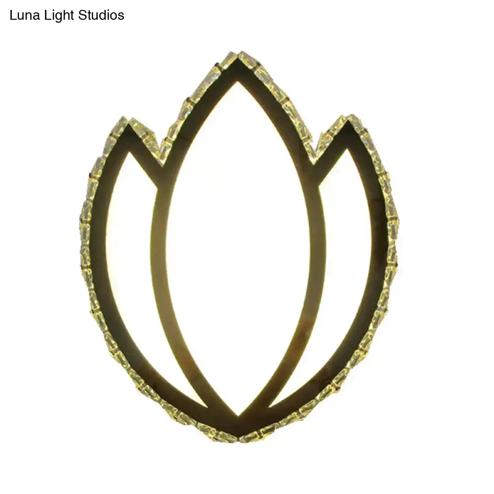 Modern black & white lotus crystal led wall sconce – bedroom light