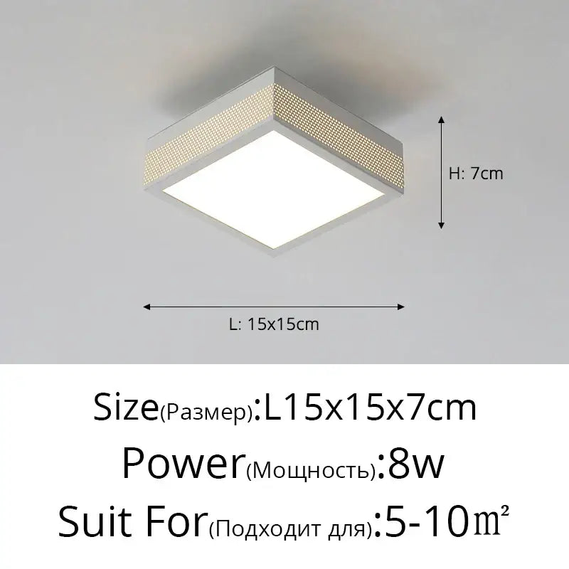 Modern black & white mesh led ceiling lights bedroom square fixture