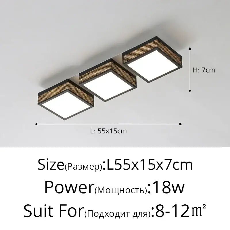Modern black & white mesh led ceiling lights bedroom square fixture