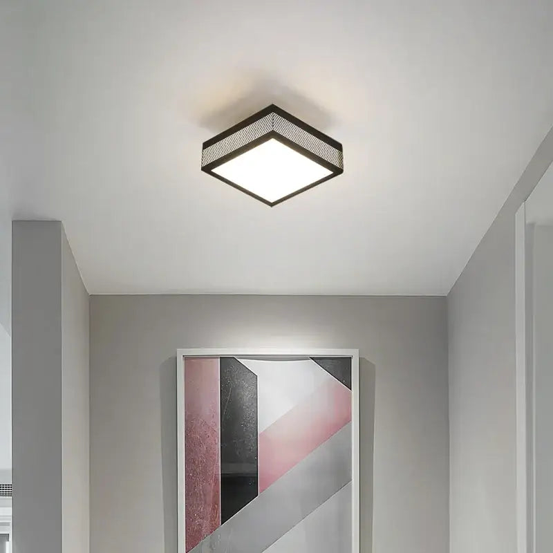 Modern black & white mesh led ceiling lights bedroom square fixture