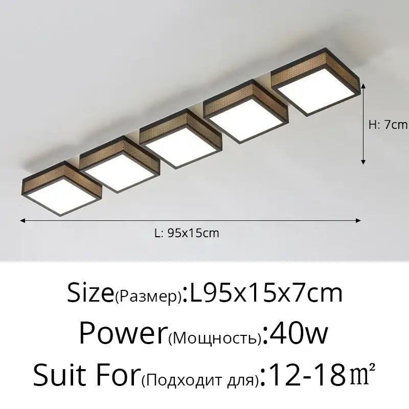 Modern black & white mesh led ceiling lights bedroom square fixture