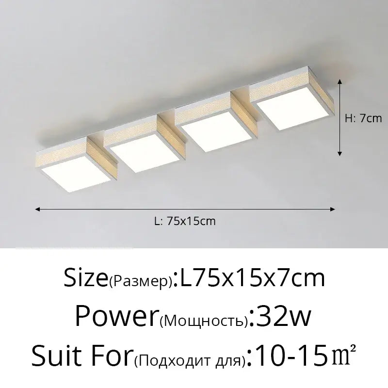 Modern black & white mesh led ceiling lights bedroom square fixture