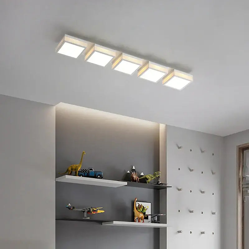 Modern black & white mesh led ceiling lights bedroom square fixture