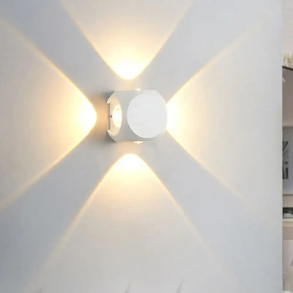 Modern black & white mini cube wall lamp living room sconce