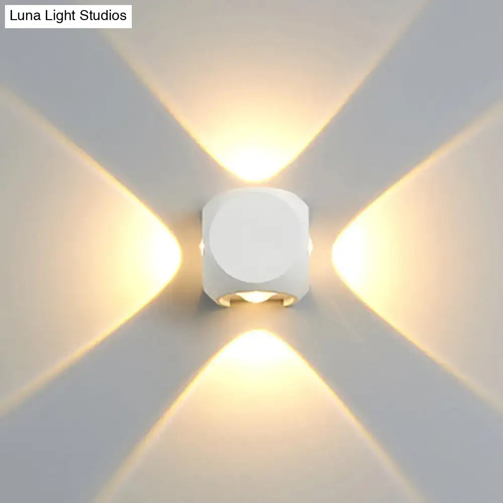 Modern black & white mini cube wall lamp living room sconce