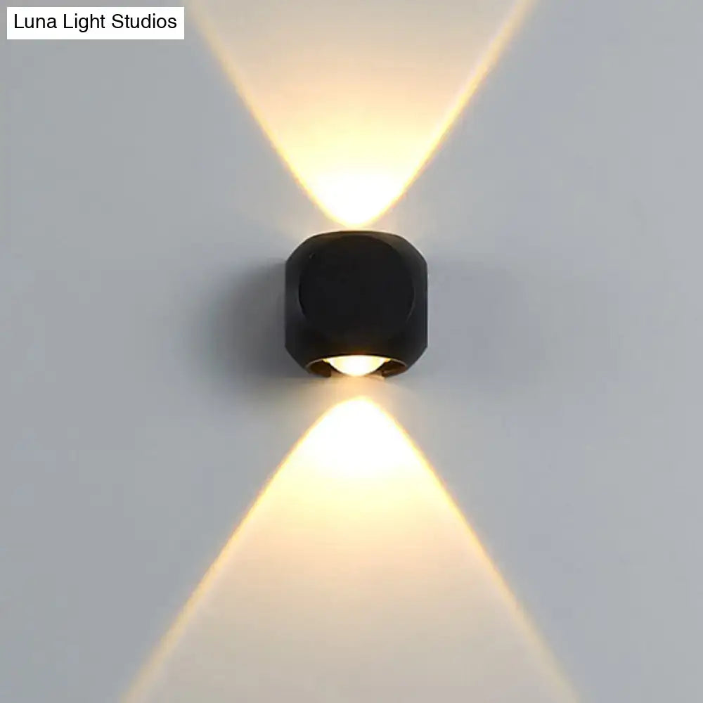 Modern black & white mini cube wall lamp living room sconce