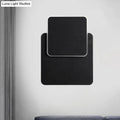 Modern black minimalist wall lamp with sleek layered rectangular design featuring energy-efficient led light for bedroom use