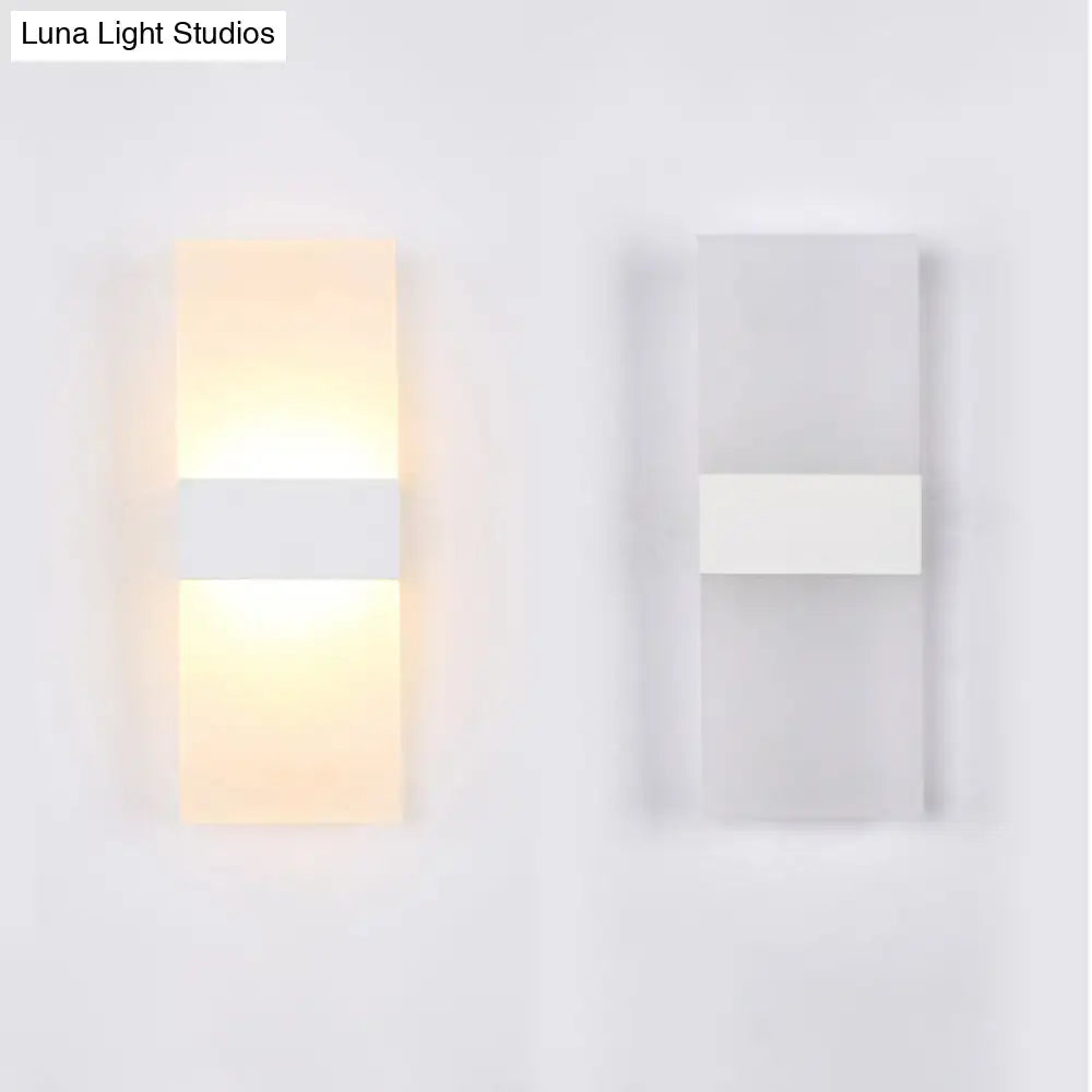 Modern black white rectangular led sconce – living room wall lamp