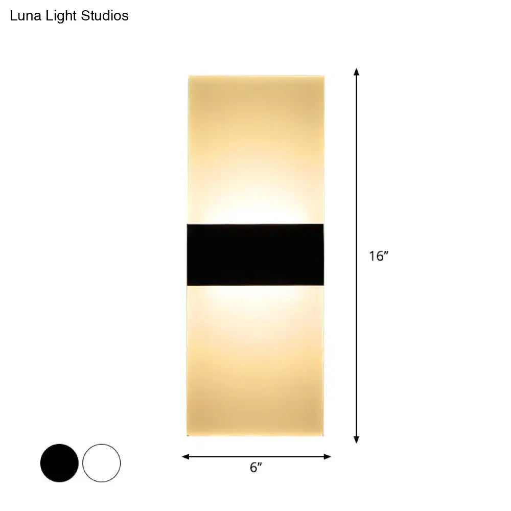 Modern black white rectangular led sconce – living room wall lamp