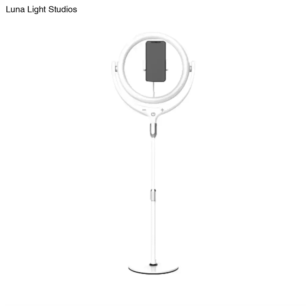 Modern black & white ring led mirror lamp bedroom phone stand