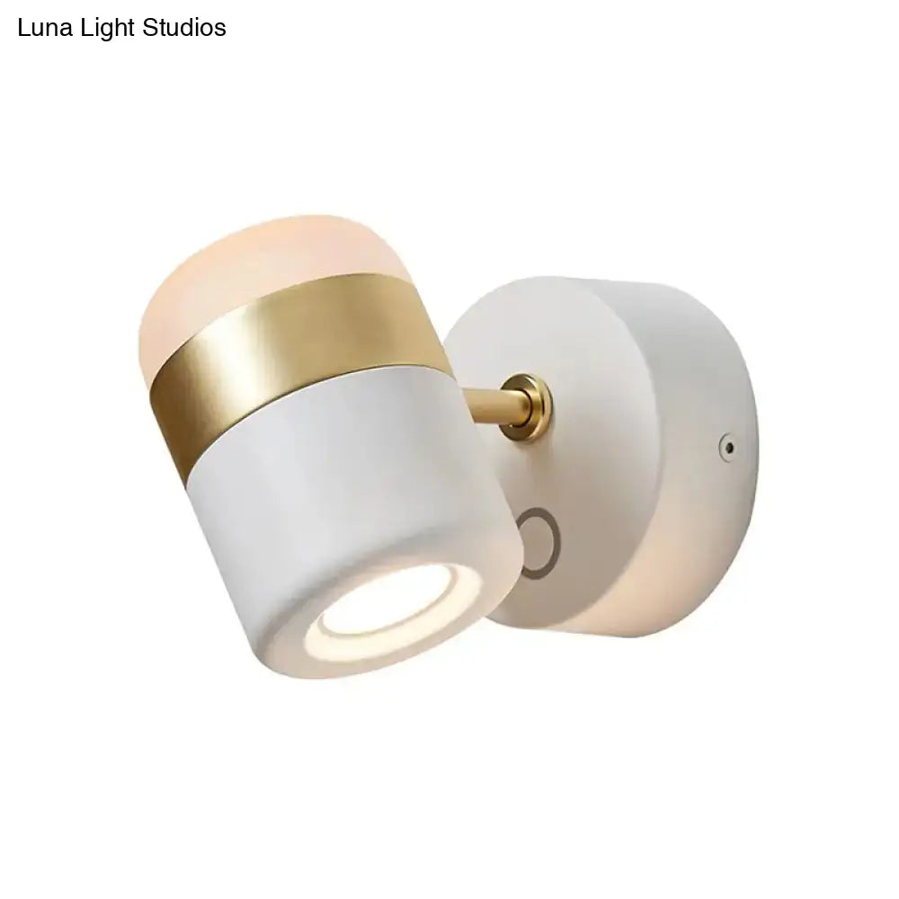 Modern black & white rotatable led spotlight – bedroom wall sconce