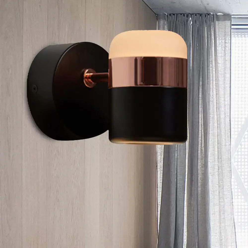 Modern black & white rotatable led spotlight – bedroom wall sconce