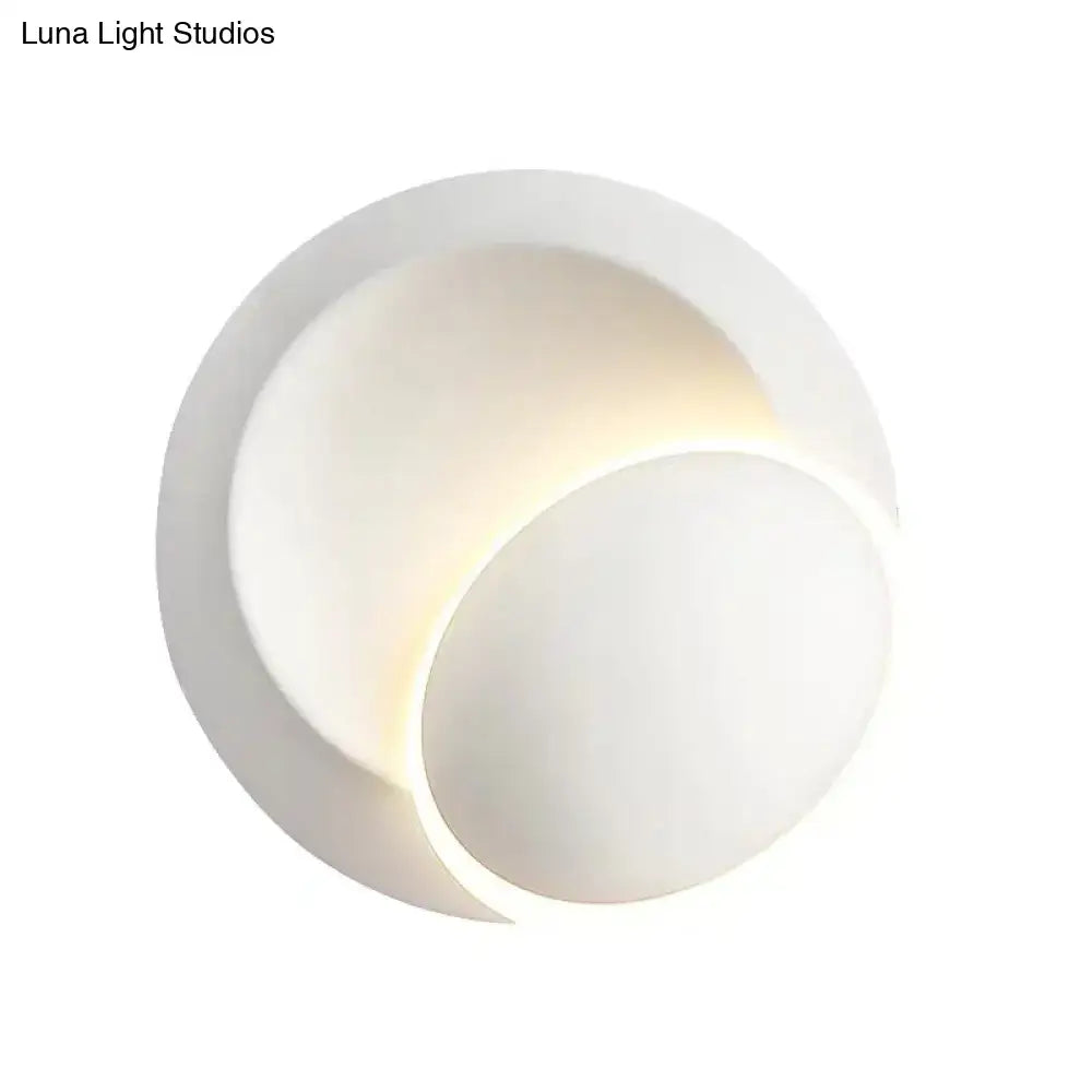 Modern black & white rotating eclipse wall lamp bedroom led sconce