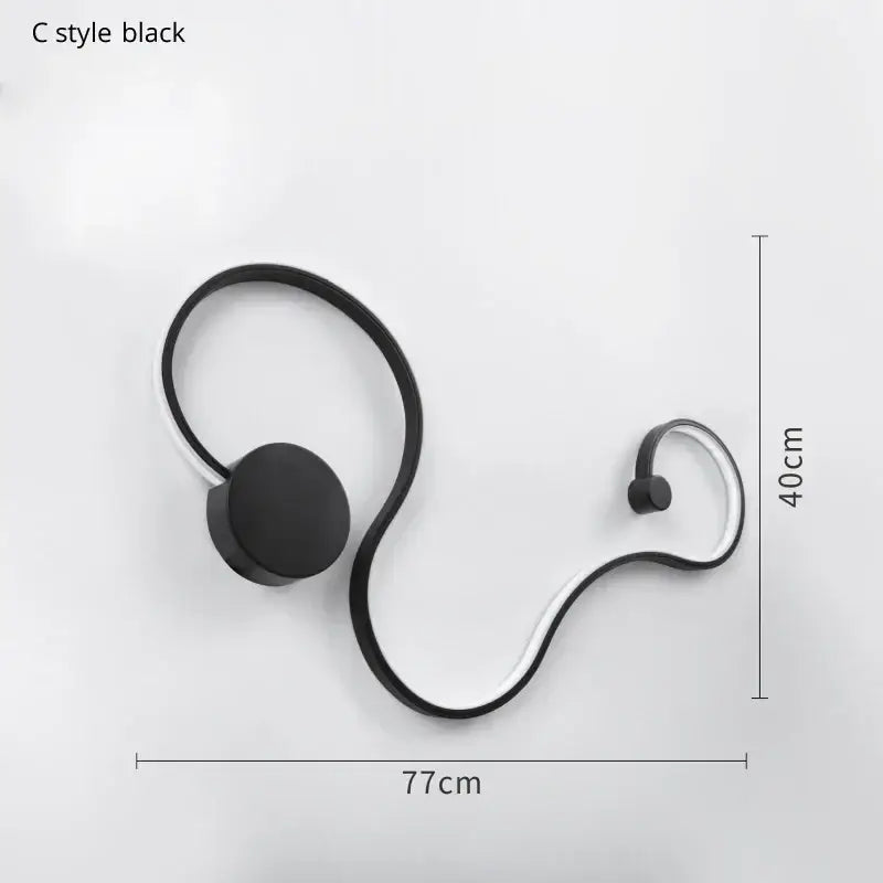 Modern black & white sculptural wall lamps for bedroom decor