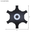 Modern black 9-inch star shaped led wall light fixture with central white accent and warm white light for bedroom use