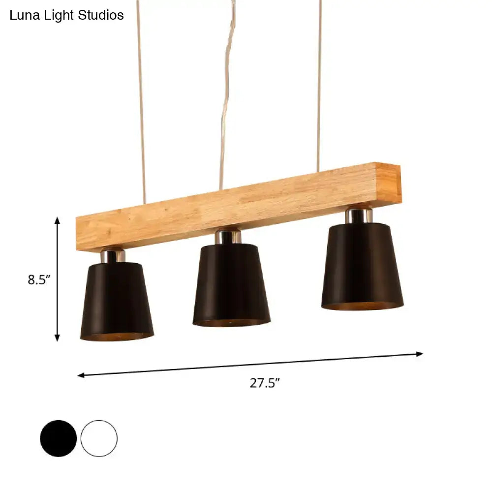 Modern black & white tapered ceiling light – kitchen island beam