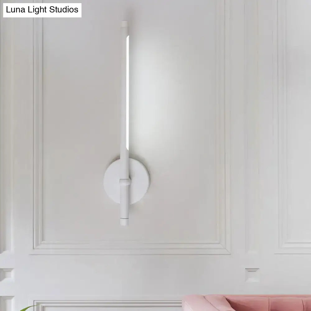 Modern black & white tubular led sconce – bedroom direct wired light