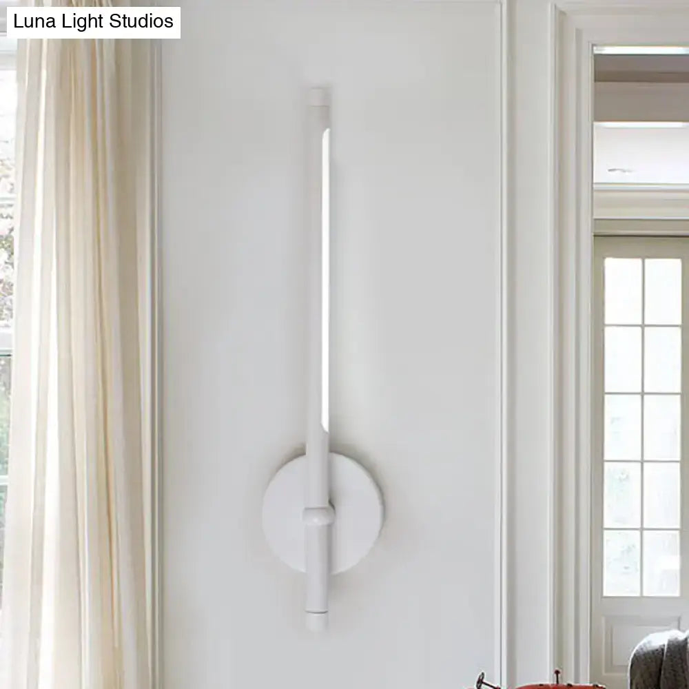 Modern black & white tubular led sconce – bedroom direct wired light