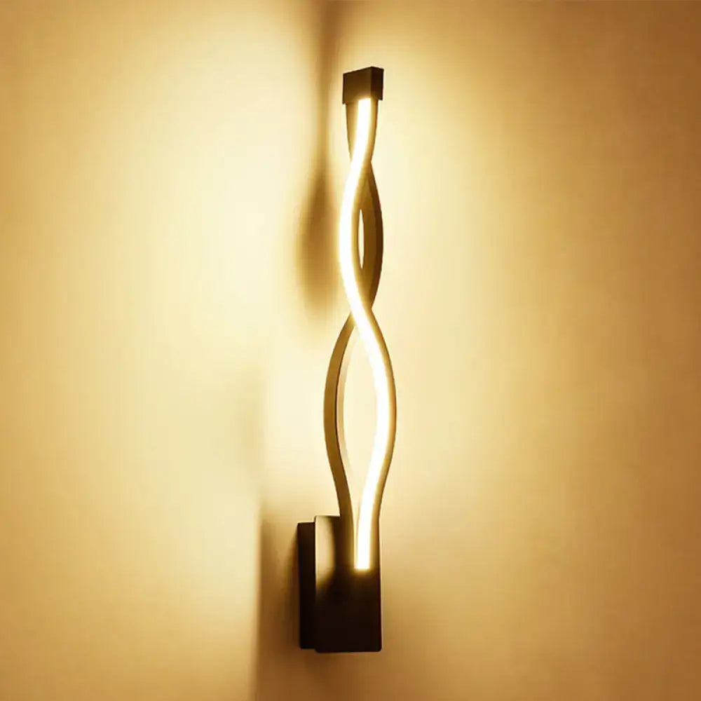 Modern black & white twisted wall light sconce – living room 110v-120v