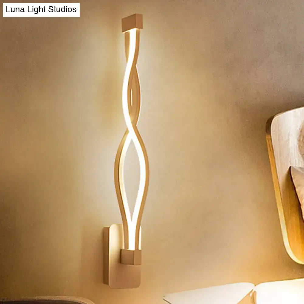 Modern black & white twisted wall light sconce – living room 110v-120v